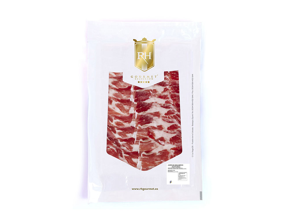 Jamón de Cebo Ibérico 50% Raza Ibérica, sobres 100g.