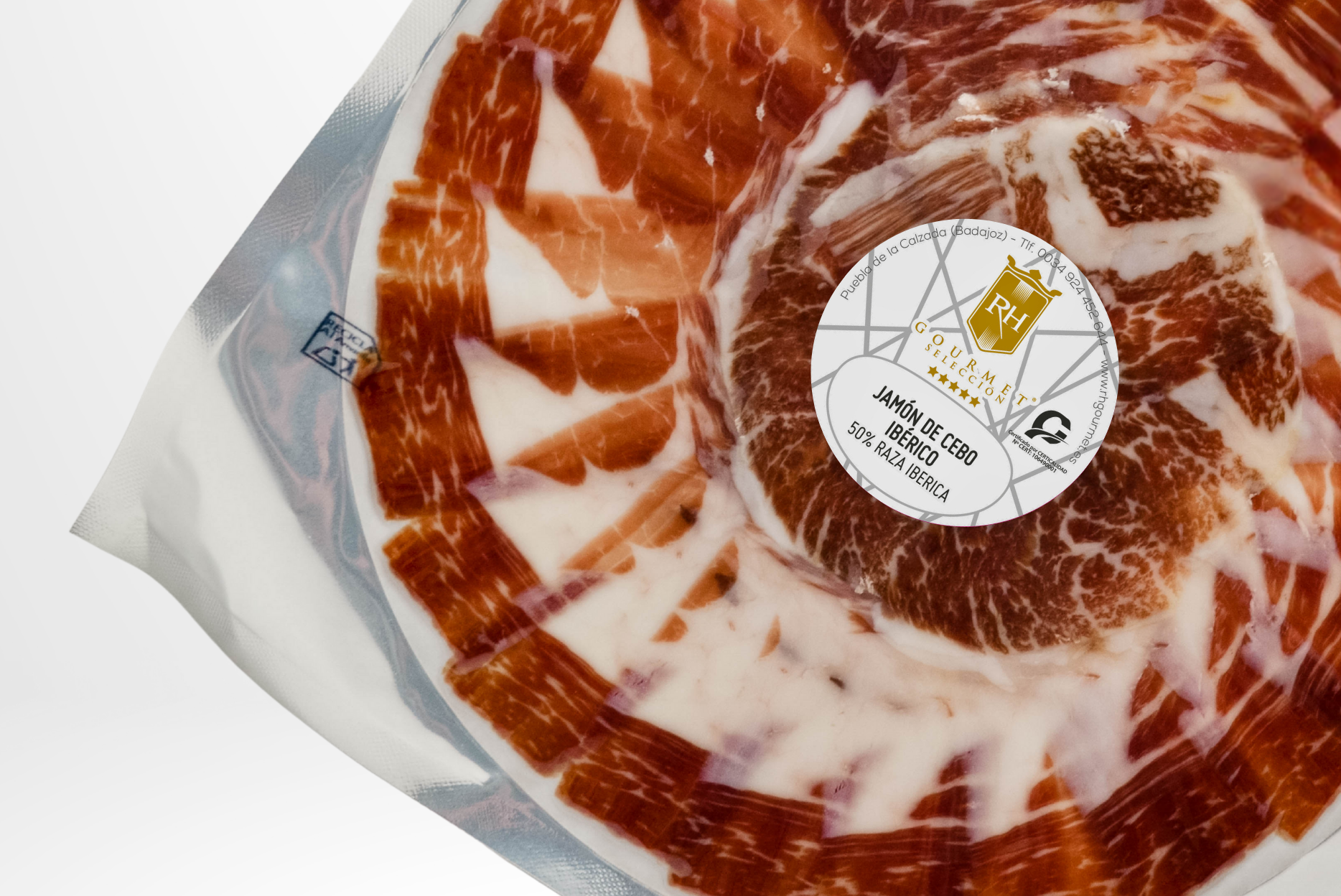 Jamón de Cebo Ibérico 50% Raza Ibérica Corte a Cuchillo, sobres 100g