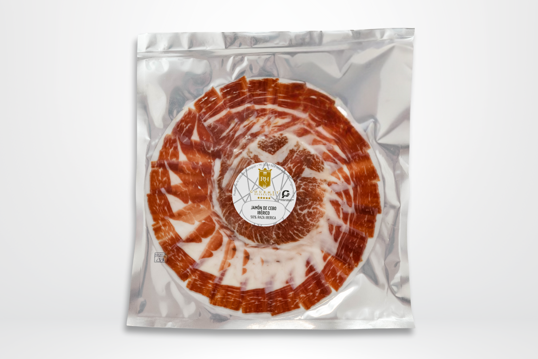 Jamón de Cebo Ibérico 50% Raza Ibérica Corte a Cuchillo, sobres 100g