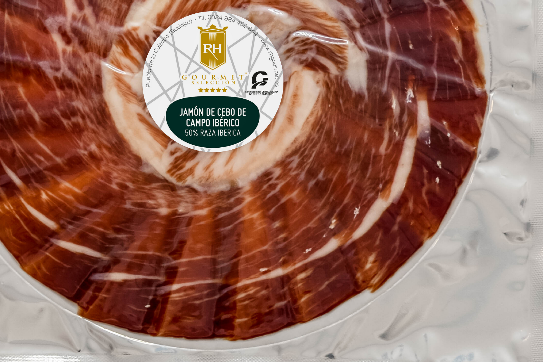 Jamón de Cebo de Campo Ibérico Corte a Cuchillo, sobres 100g
