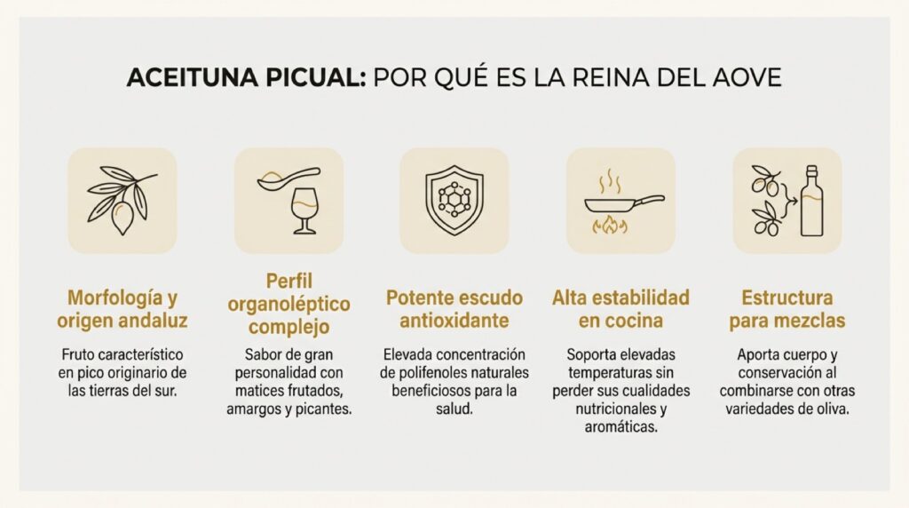 Infografía sobre aceituna picual